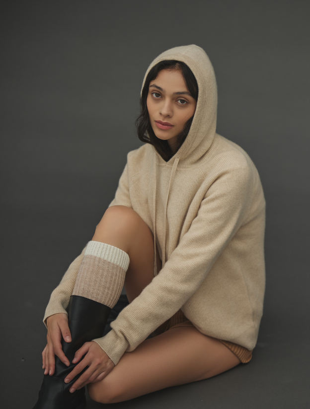 캐시미어 하찌후드 베이지