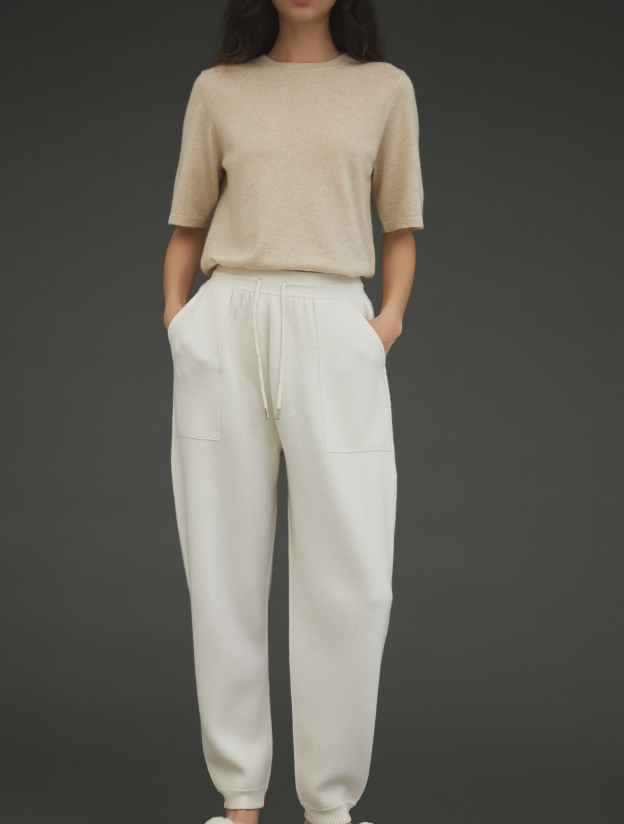 캐시미어 조거팬츠 아이보리