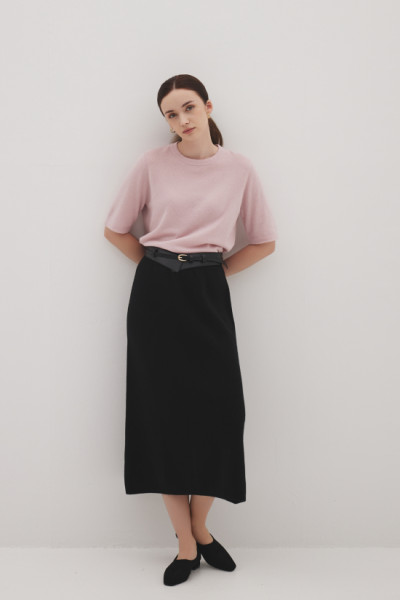 캐시미어 니트 롱스커트 블랙