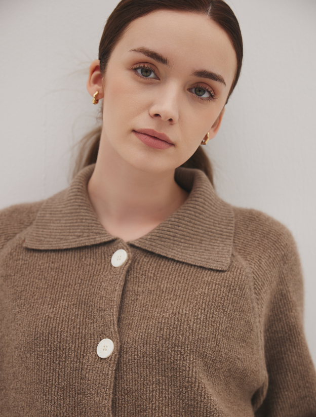 캐시미어 빠이루가디건 브라운