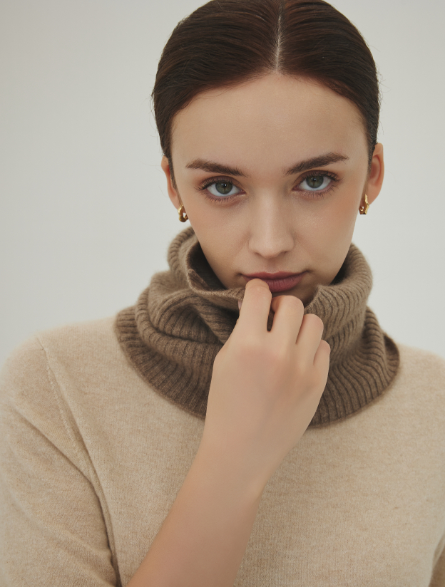 캐시미어 넥워머 브라운