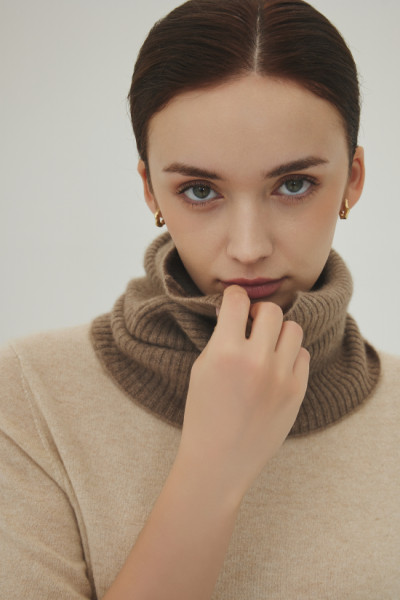 캐시미어 넥워머 브라운