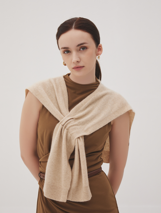 캐시미어 어깨숄 아이보리