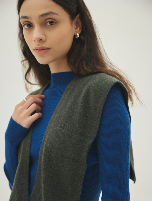 캐시미어 어깨숄 올리브