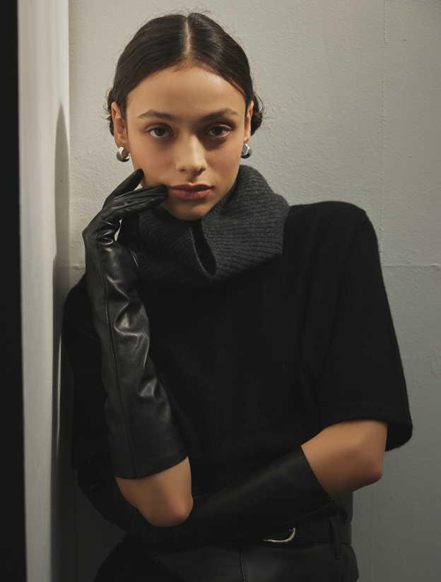 캐시미어 넥워머 차콜